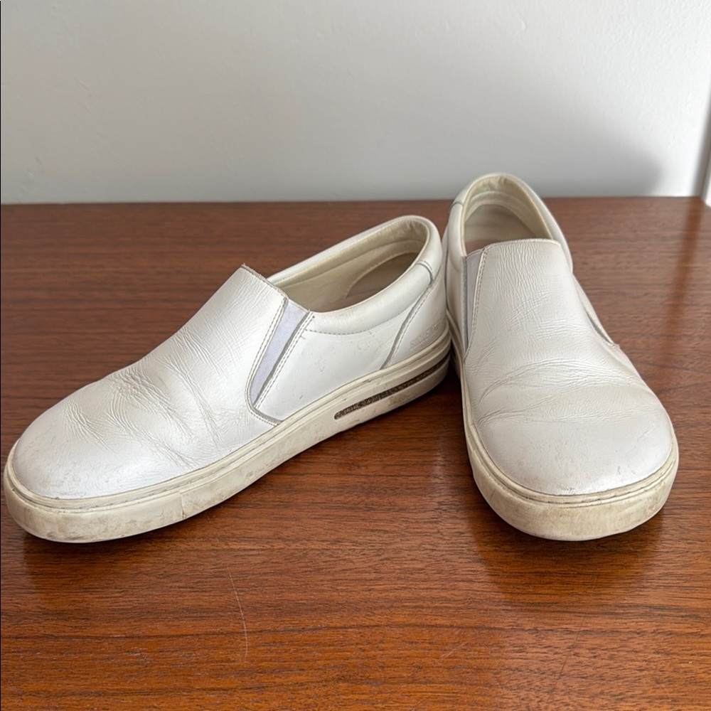 Birkenstock White Slip-On Sneakers